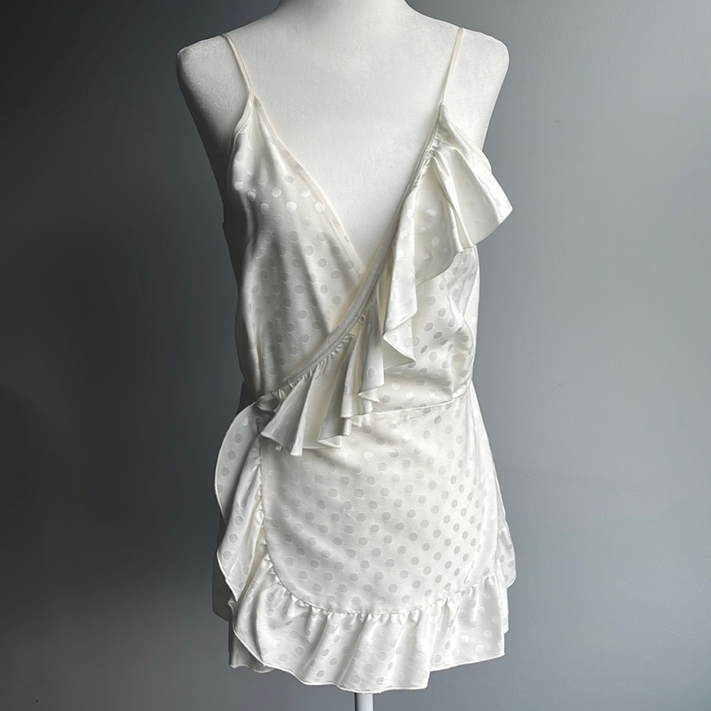 Racil polka dot wrap top NWOT